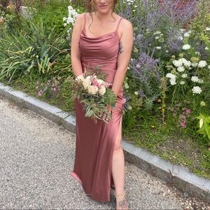 Revelry Size 8 Desert Rose Dress in Satin
